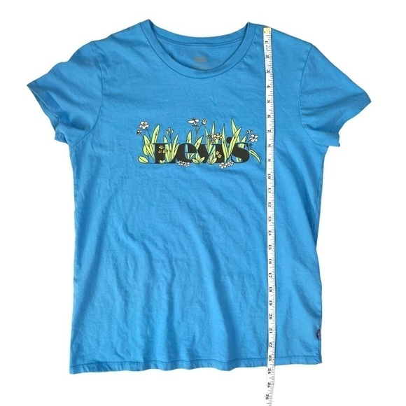 Levi’s As They Grow Wildflower Daisy Graphic Short Sleeve Blue T-Shirt Small - Picture 13 of 14